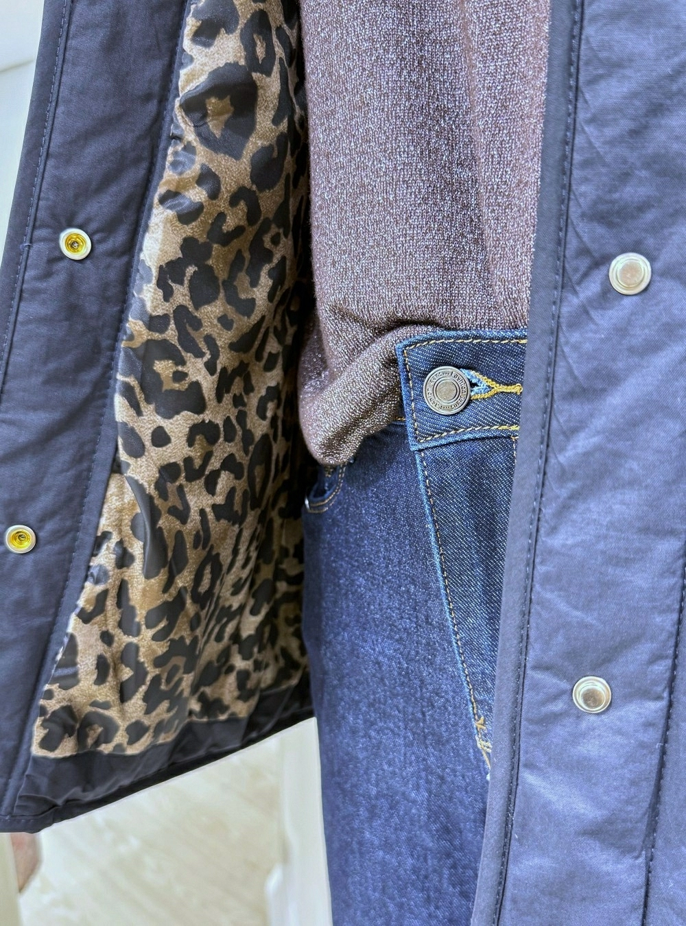 Abrigo cuello pana int print