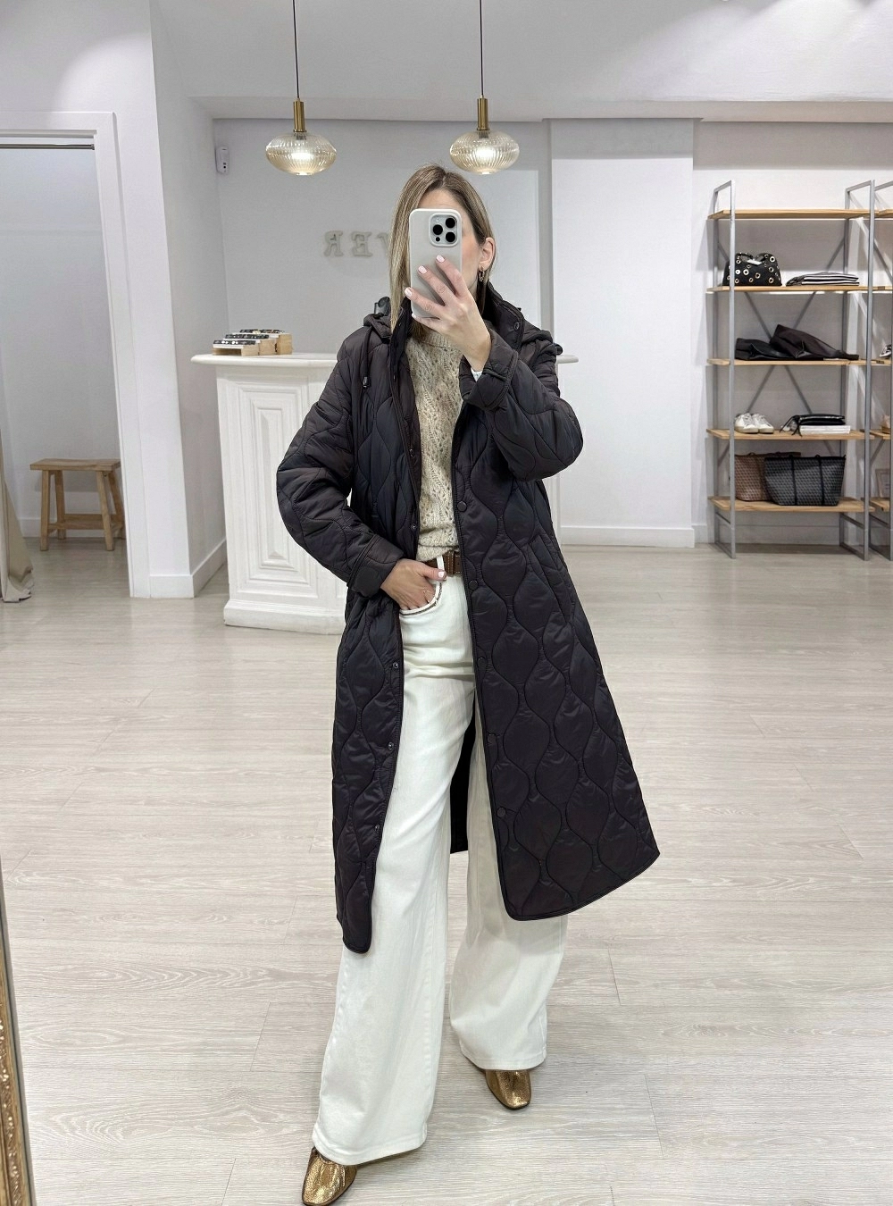 Abrigo largo acolchado fine Abrigo largo acolchado fine