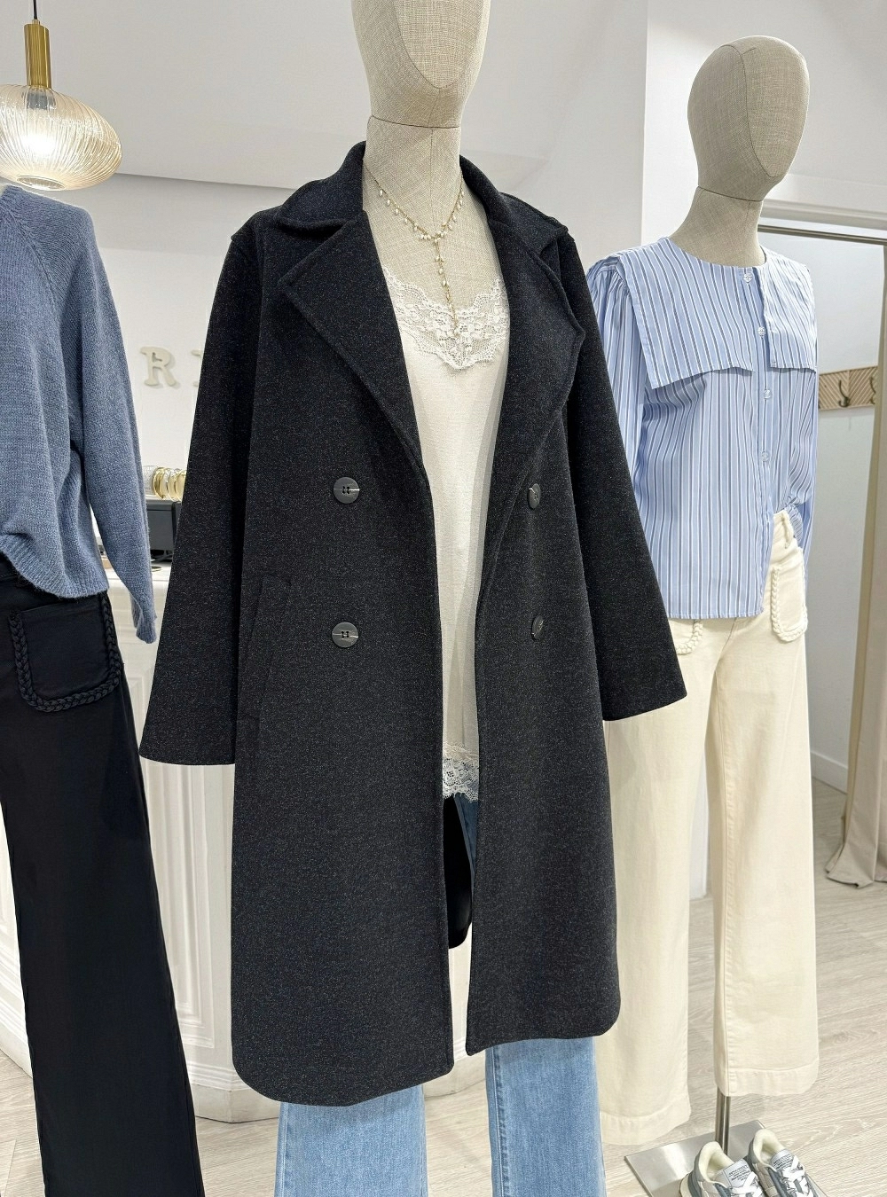 Abrigo paño largo medio