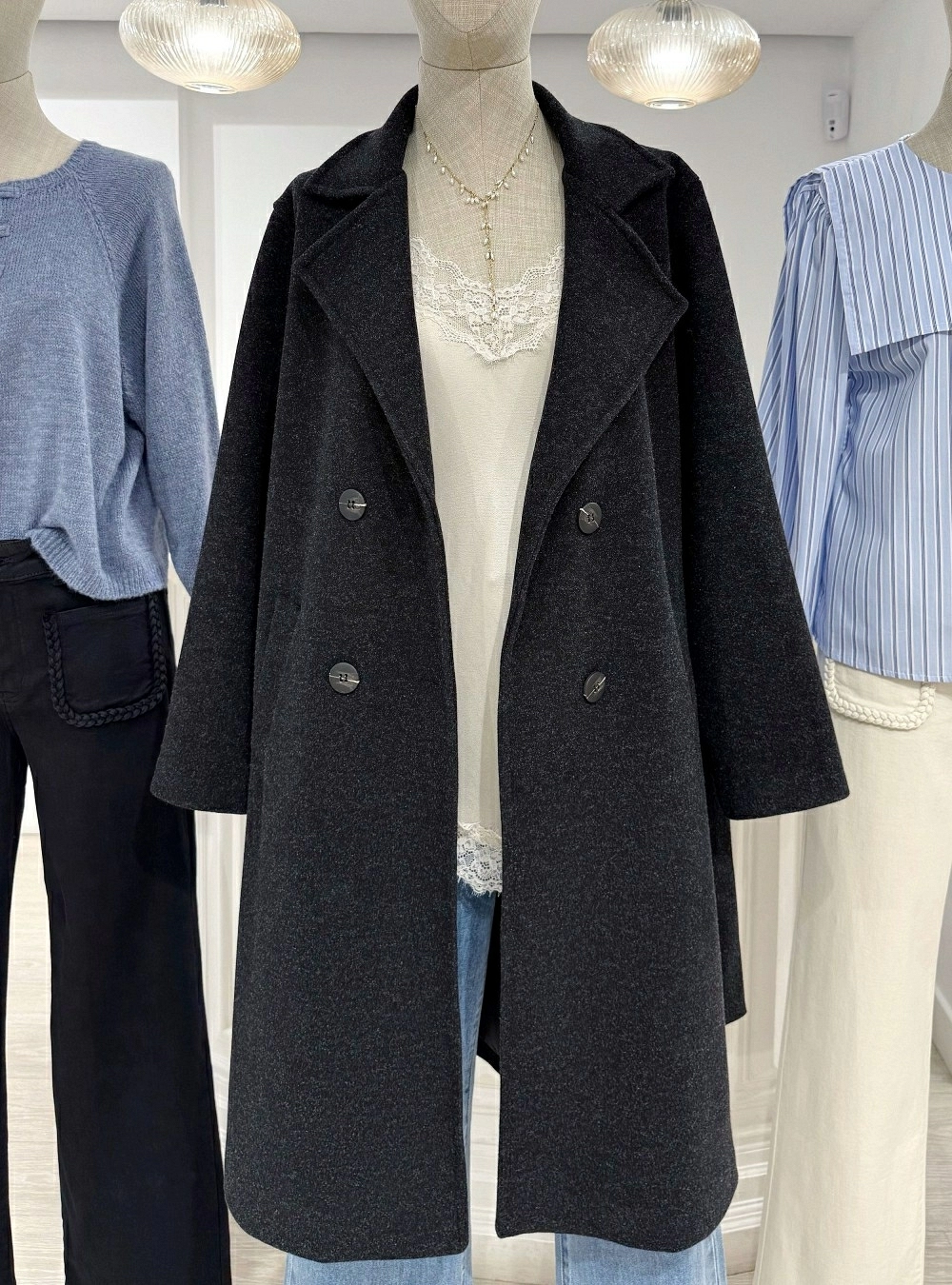 Abrigo paño largo medio