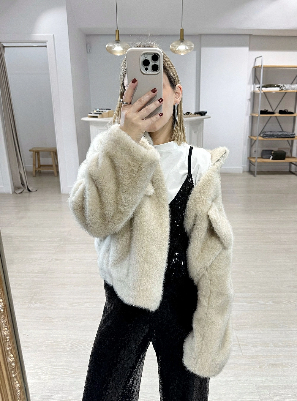 Abrigo pelo cremallera