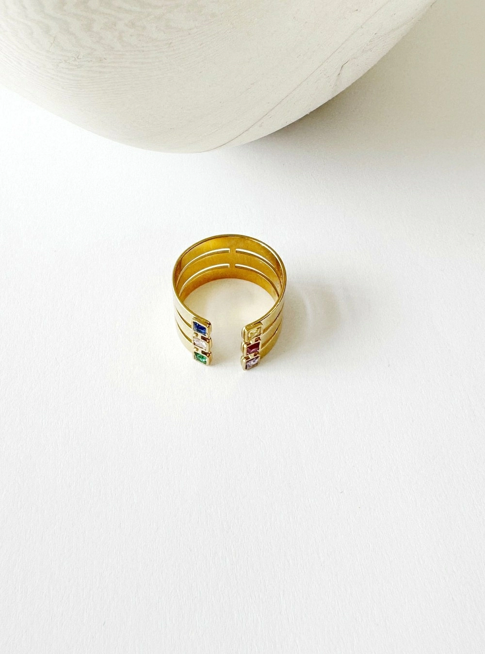 Anillo circonitas colores