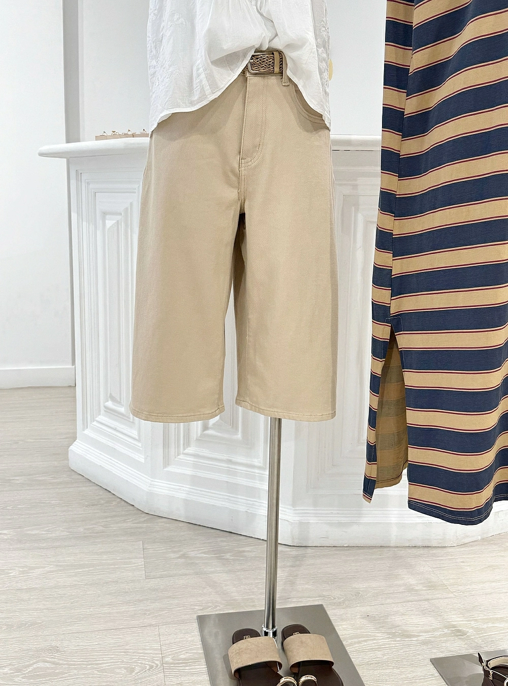 Bermuda denim cinturon