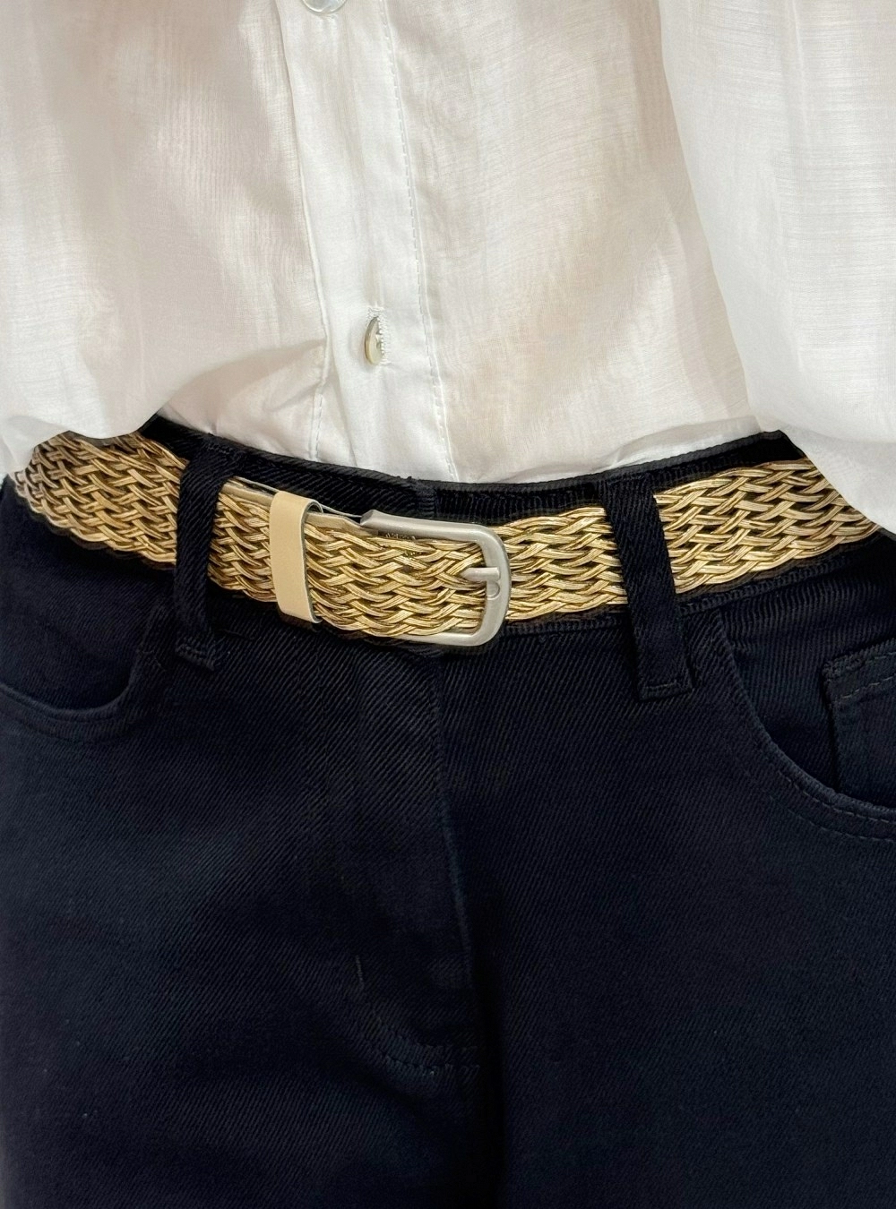 Bermuda denim cinturon