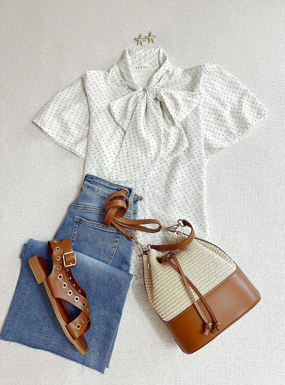 Blusa mc estampada lazo