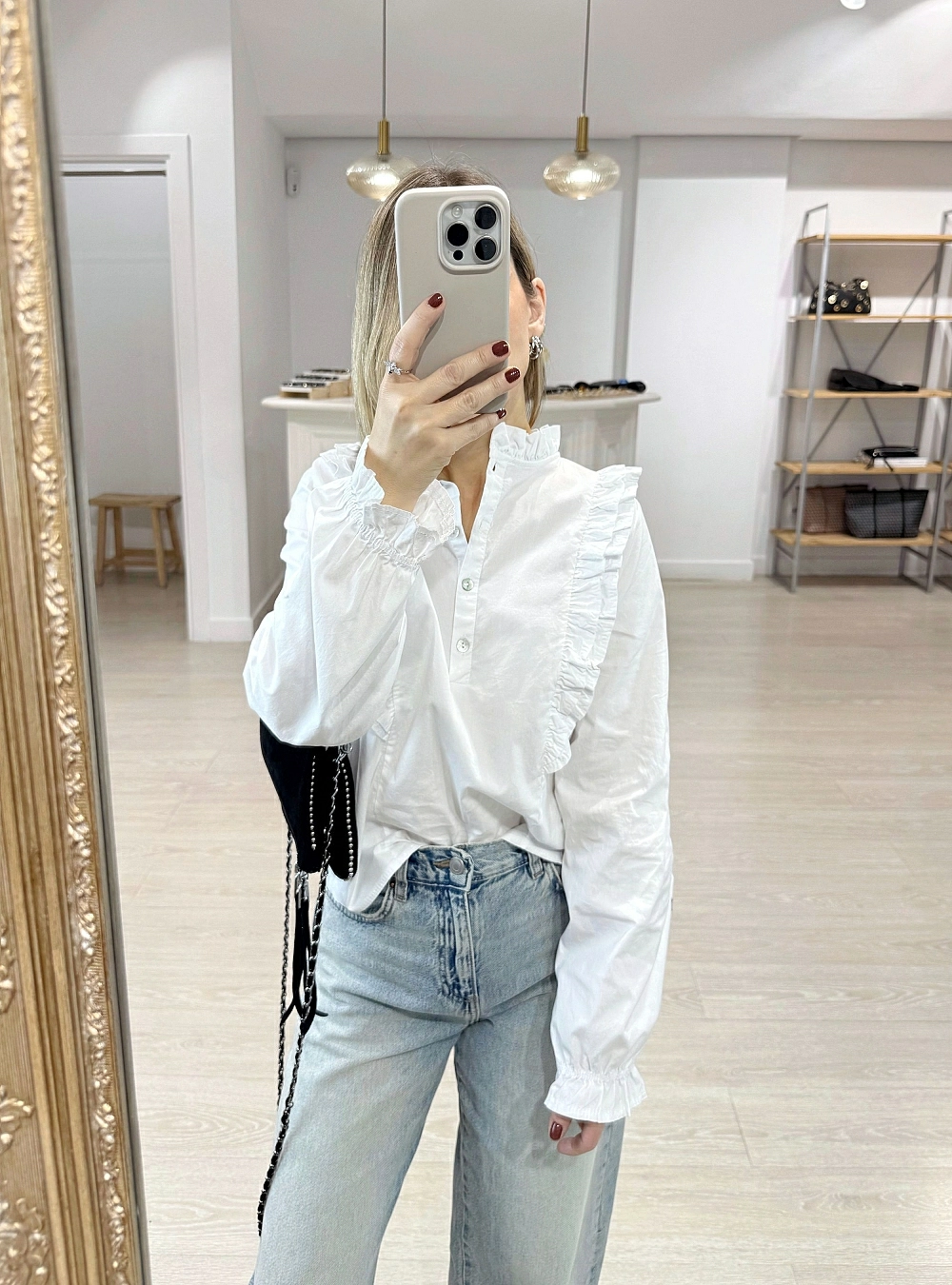 Blusa ml doble volante