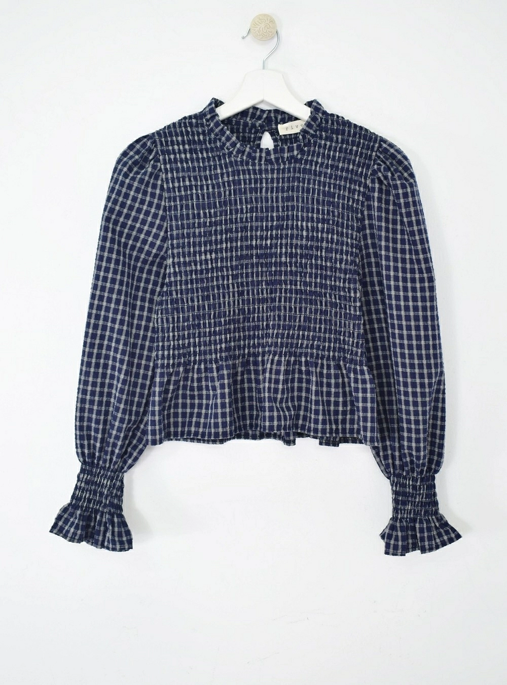 Blusa ml elastico cuadros Blusa ml elastico cuadros