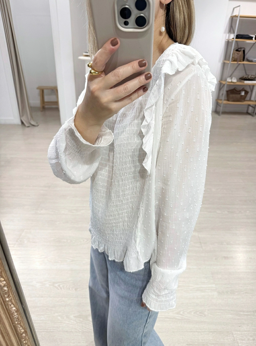 Blusa ml elastico lurex silver