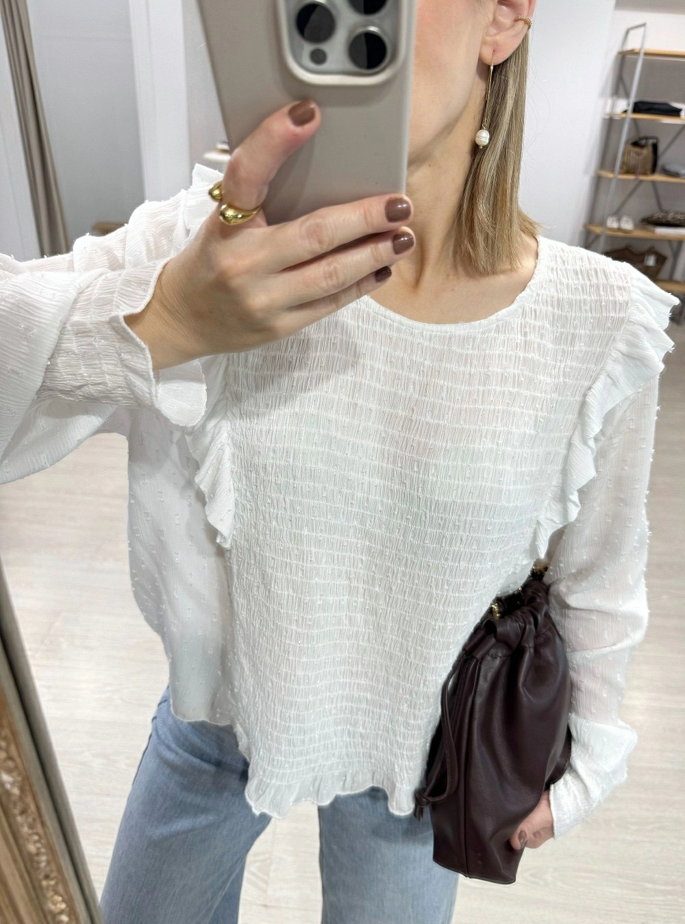 Blusa ml elastico lurex silver Blusa ml elastico lurex silver