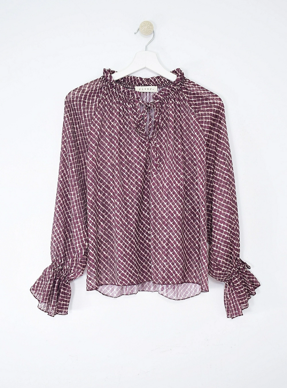 Blusa ml estampada rombos y brillos Blusa ml estampada rombos y brillos