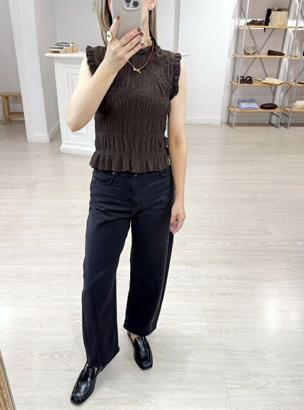 Blusa sm bambula y elástico Blusa sm bambula y elástico