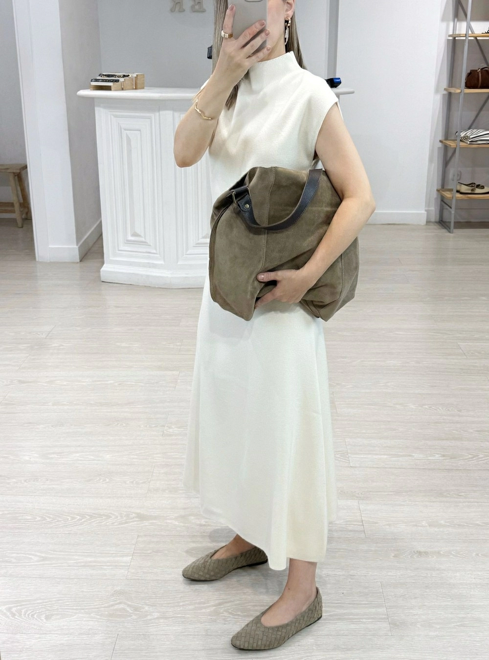 Bolso ante con asa piel Bolso ante con asa piel