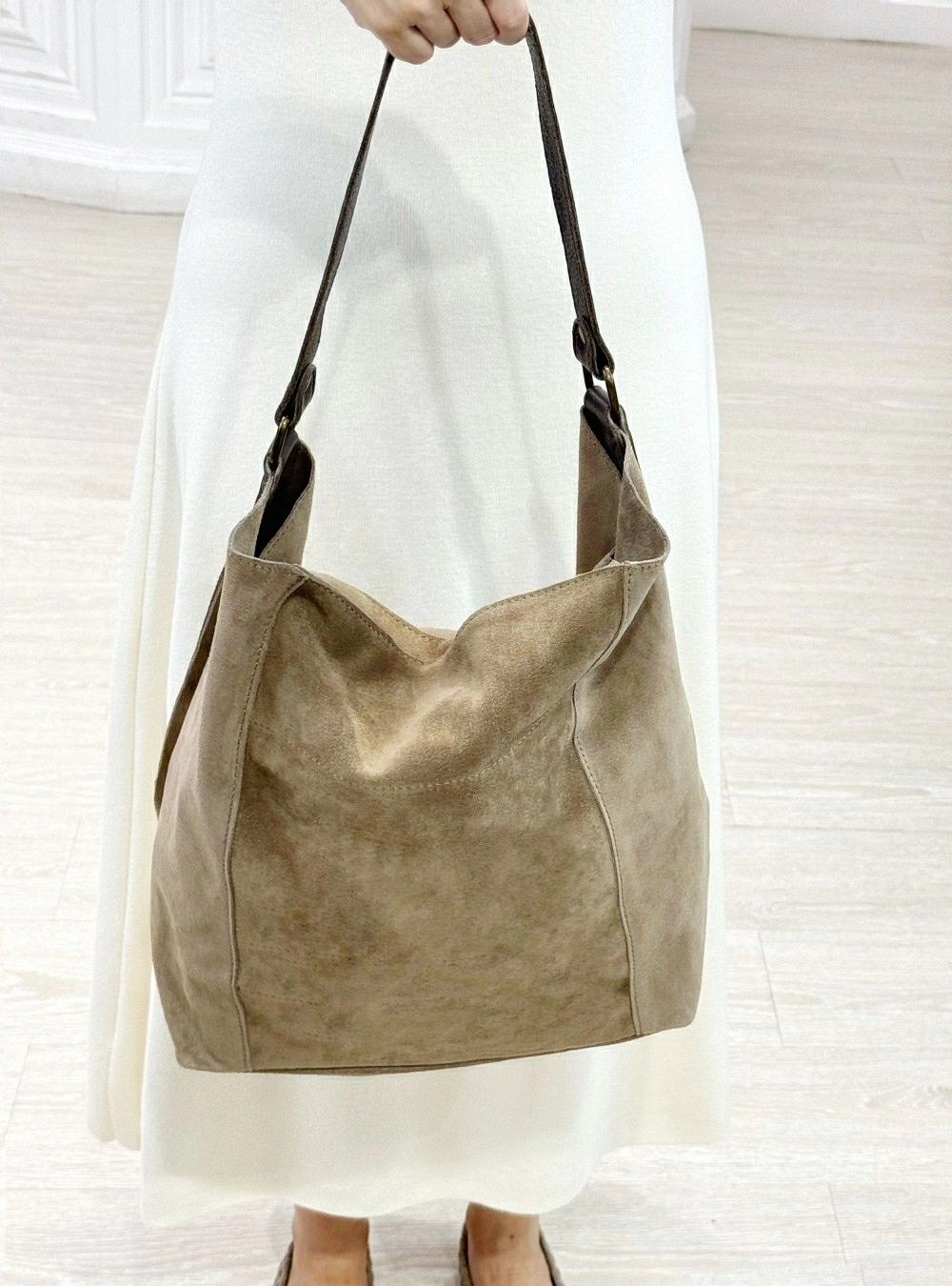 Bolso ante con asa piel Bolso ante con asa piel