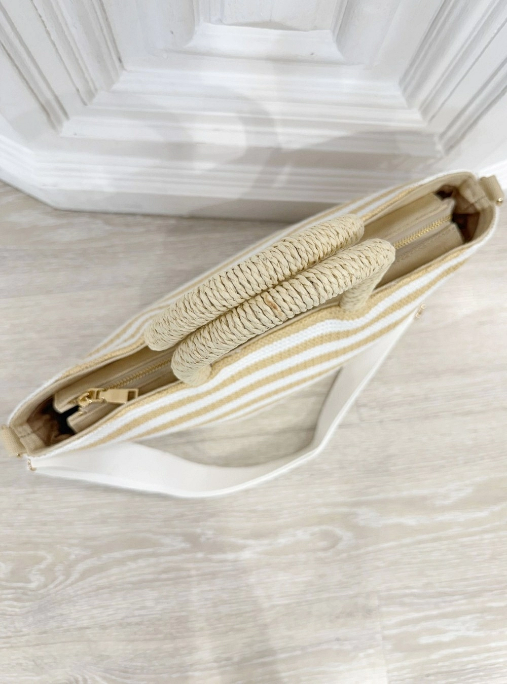 Bolso asas tejido rayas