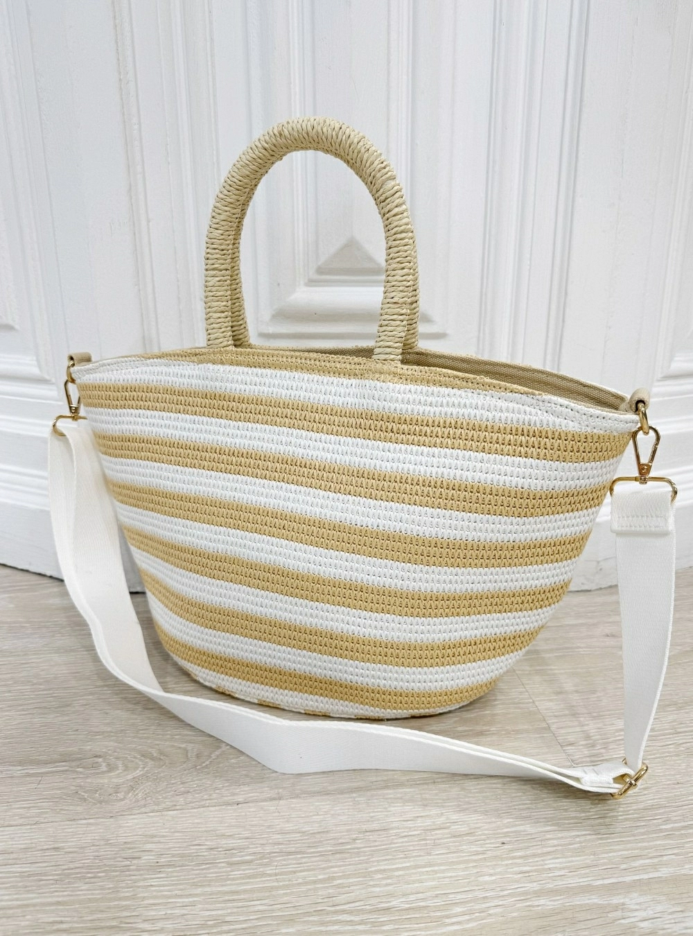 Bolso asas tejido rayas