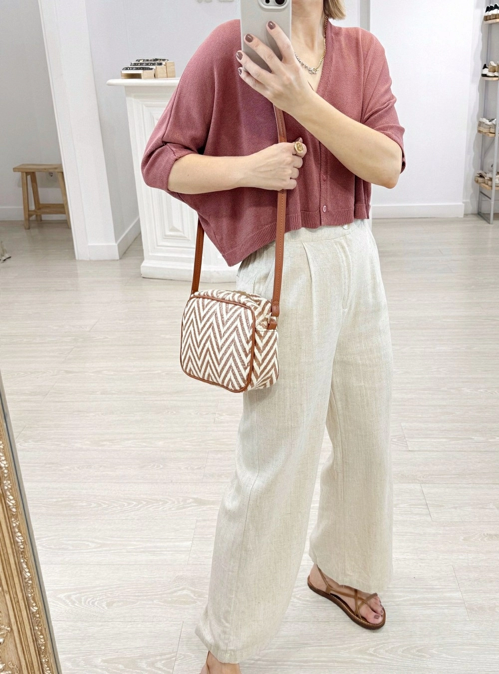 Bolso bandolera tejido zigzag