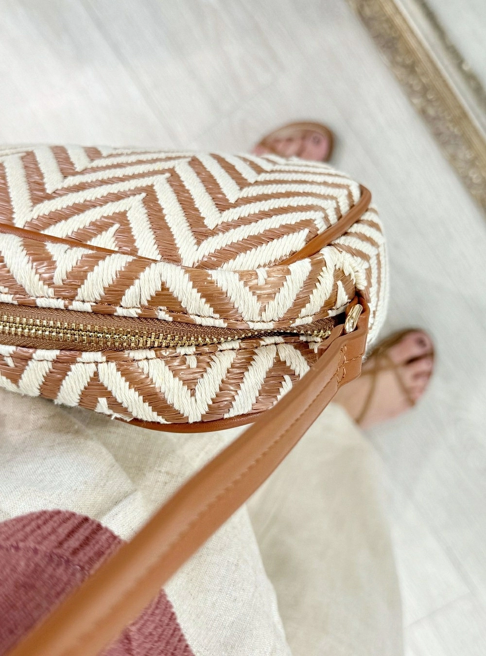 Bolso bandolera tejido zigzag