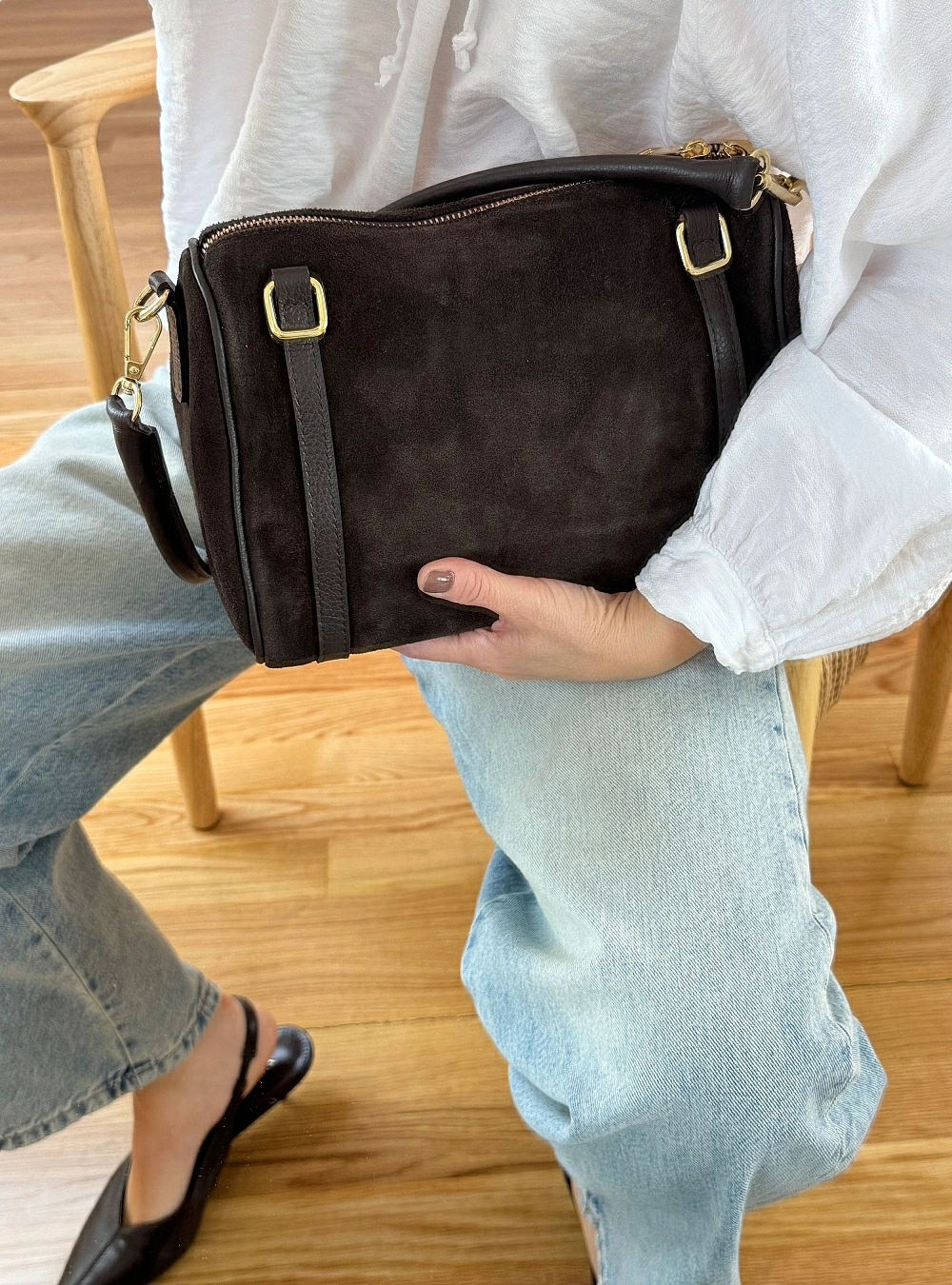 Bolso bowling ante asa