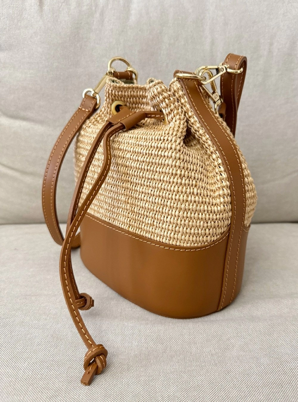 Bolso de rafia y piel Bolso de rafia y piel