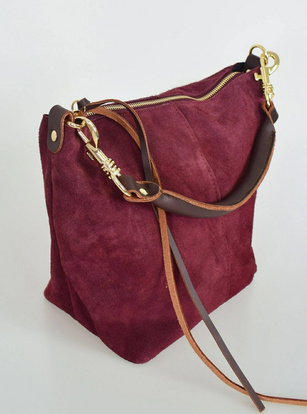 Bolso piel ante asa corta Bolso piel ante asa corta