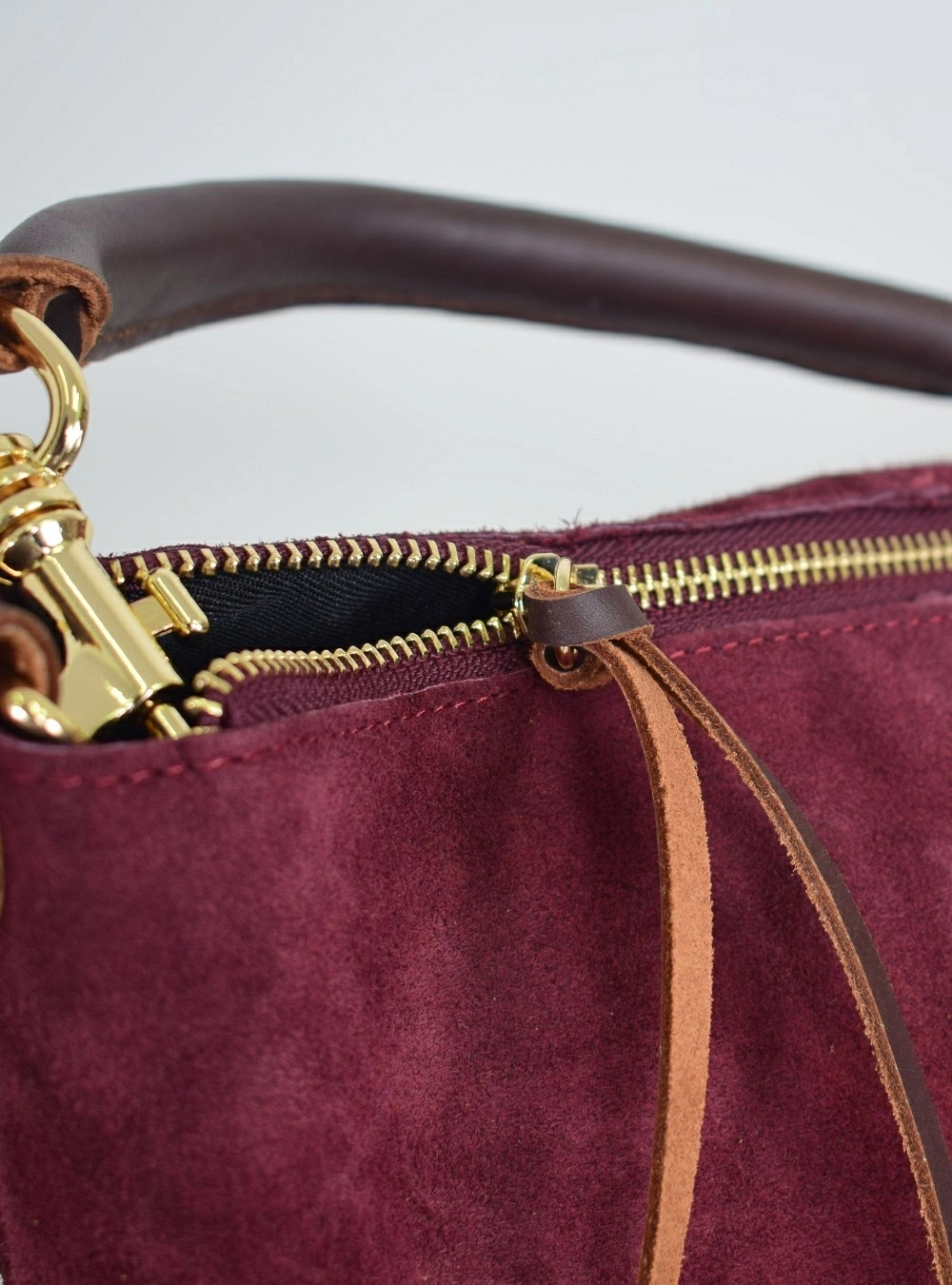 Bolso piel ante asa corta Bolso piel ante asa corta