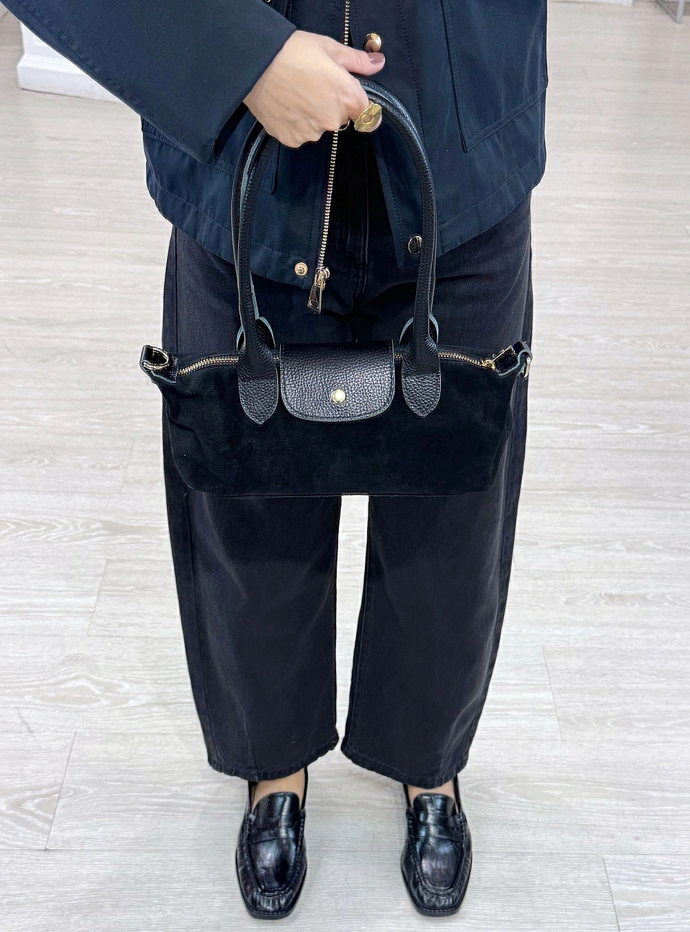 Bolso piel asa larga color