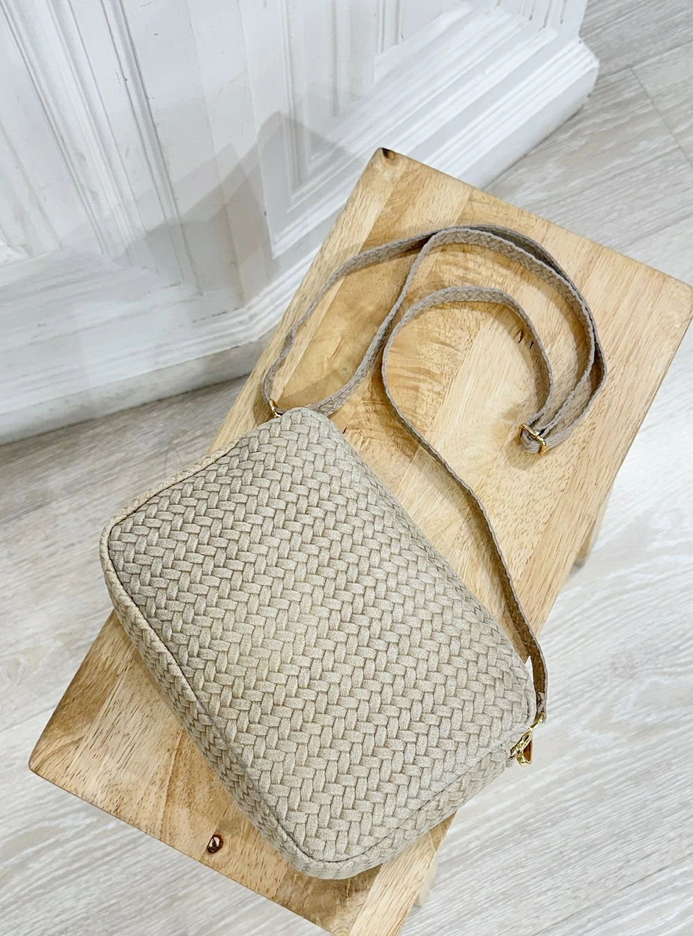 Bolso piel bandolera intreccio