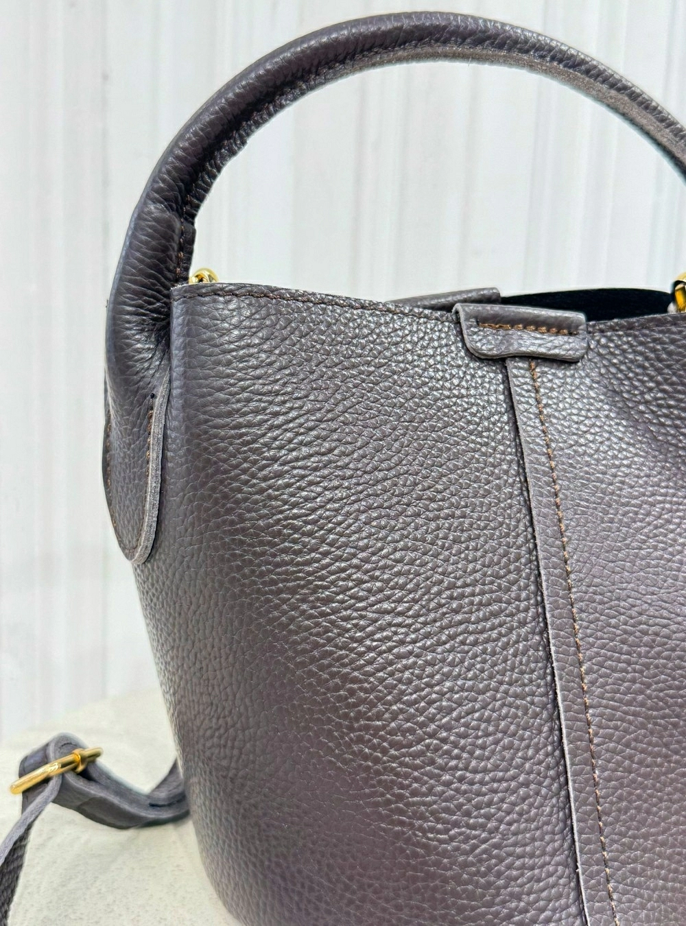 Bolso piel bombonera asa
