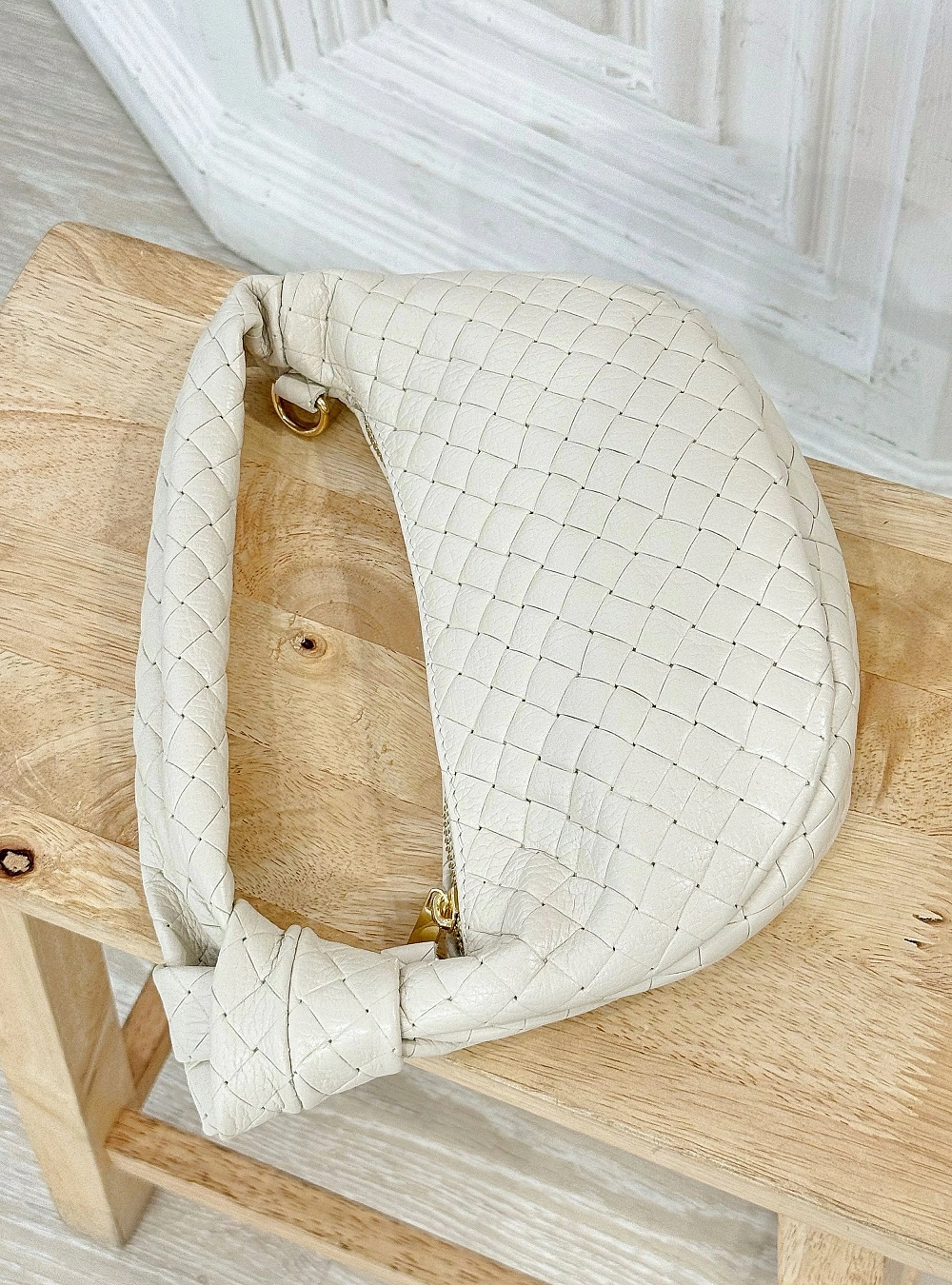 Bolso piel trenzado asa nudo