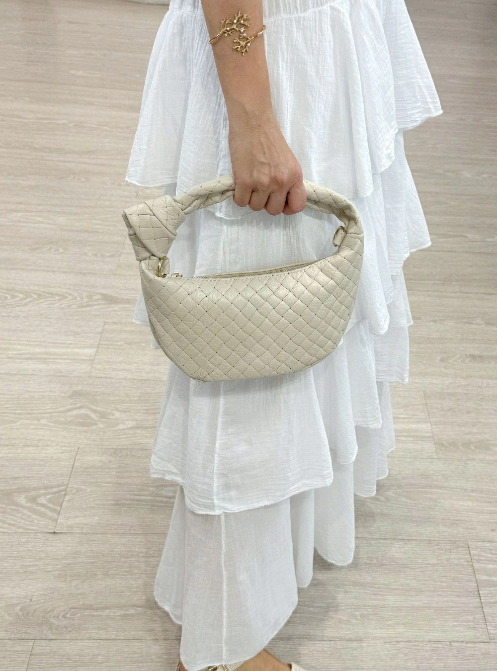 Bolso piel trenzado asa nudo