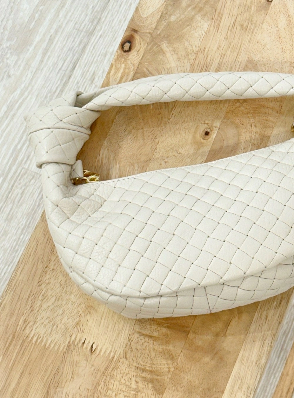 Bolso piel trenzado asa nudo