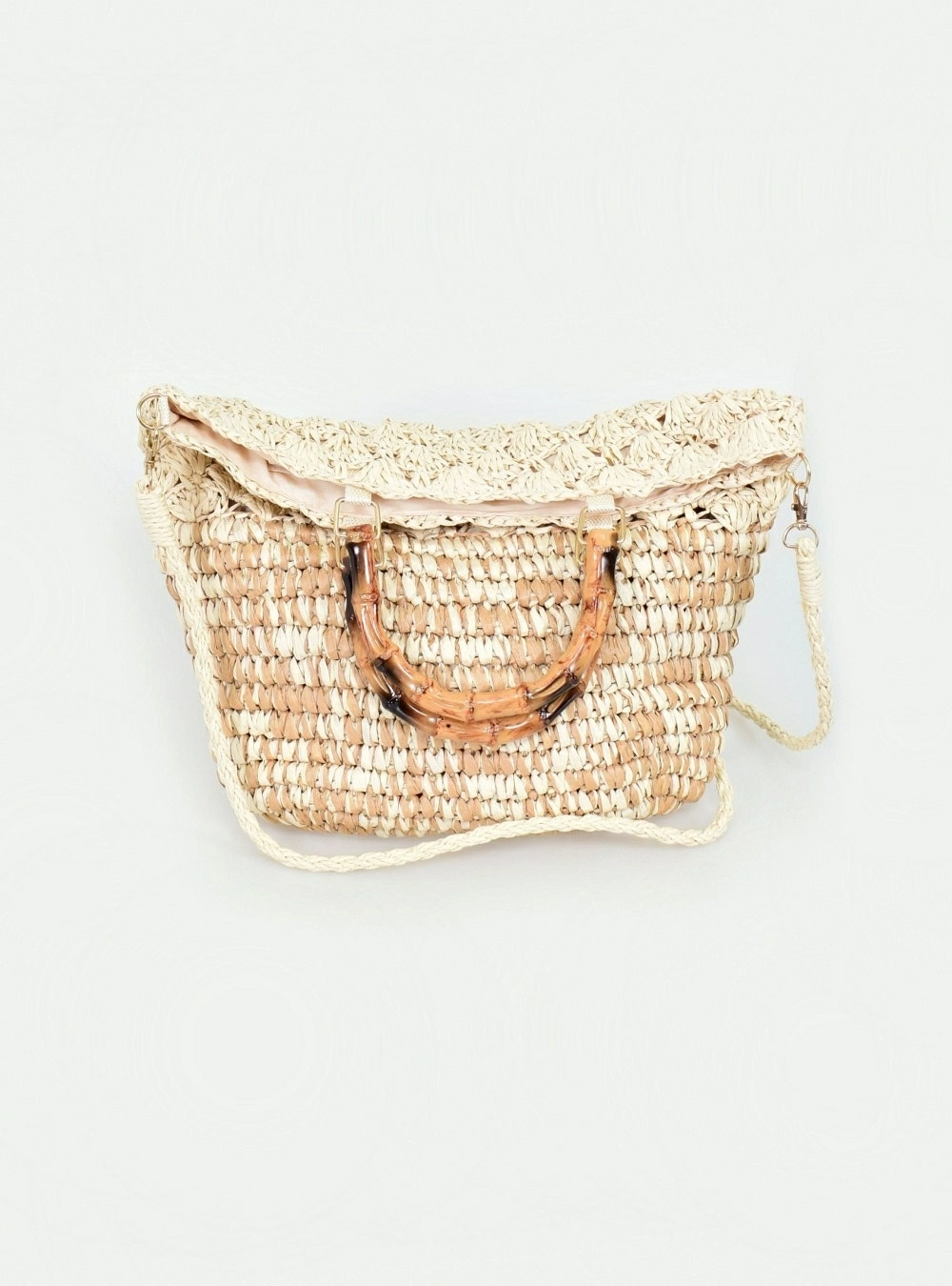 Bolso rafia asa  bambu