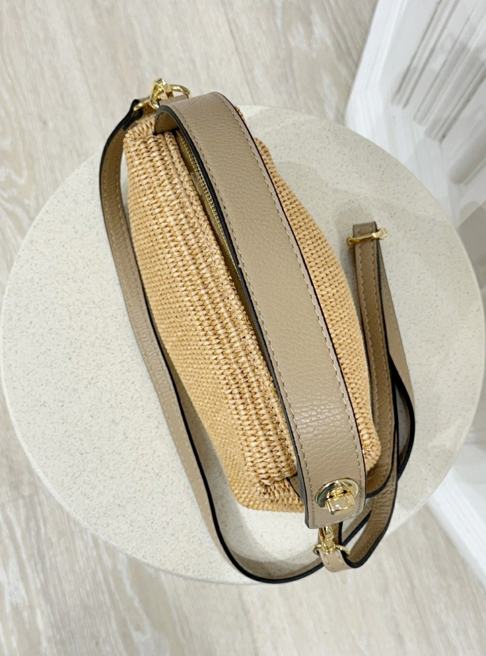 Bolso rafia asa piel Bolso rafia asa piel