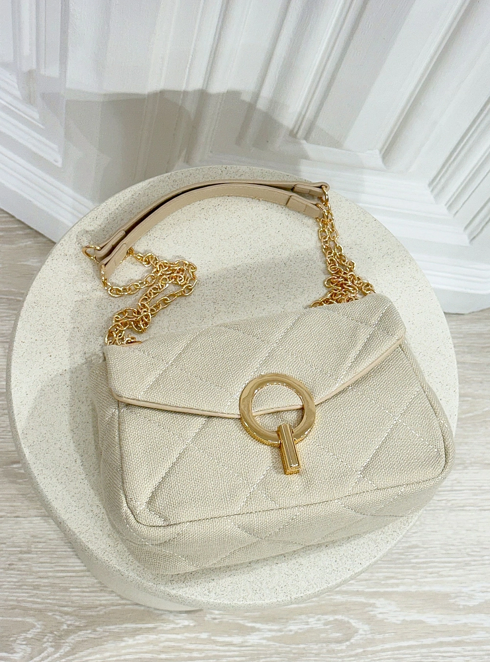 Bolso tejido rombos cierre O