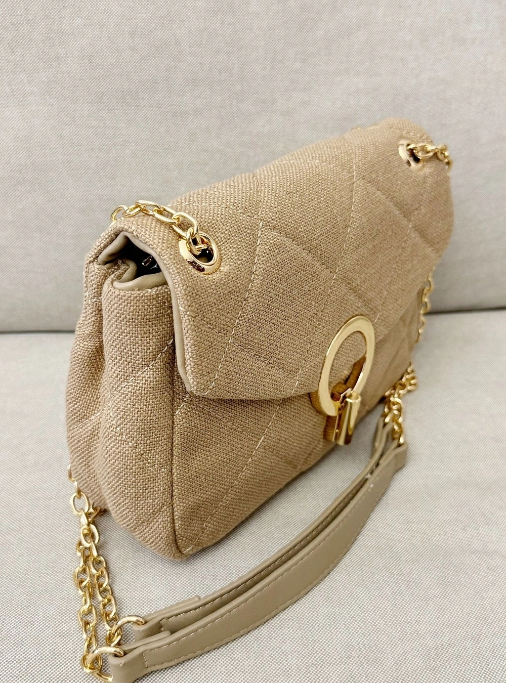 Bolso tejido rombos cierre O