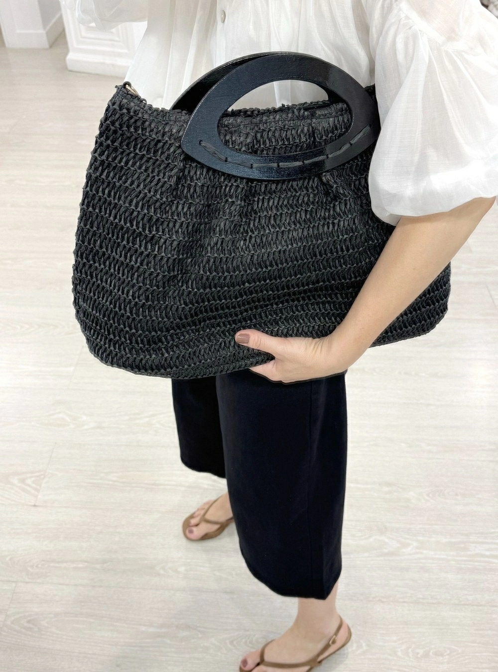 Bolso tote asa madera