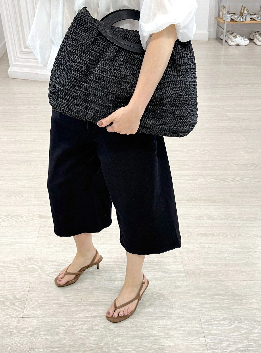 Bolso tote asa madera