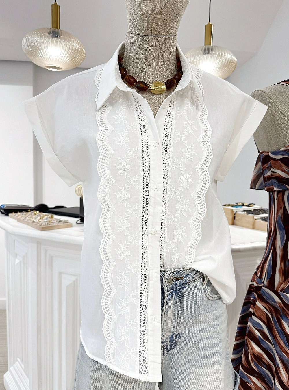 Camisa mc centro bordado