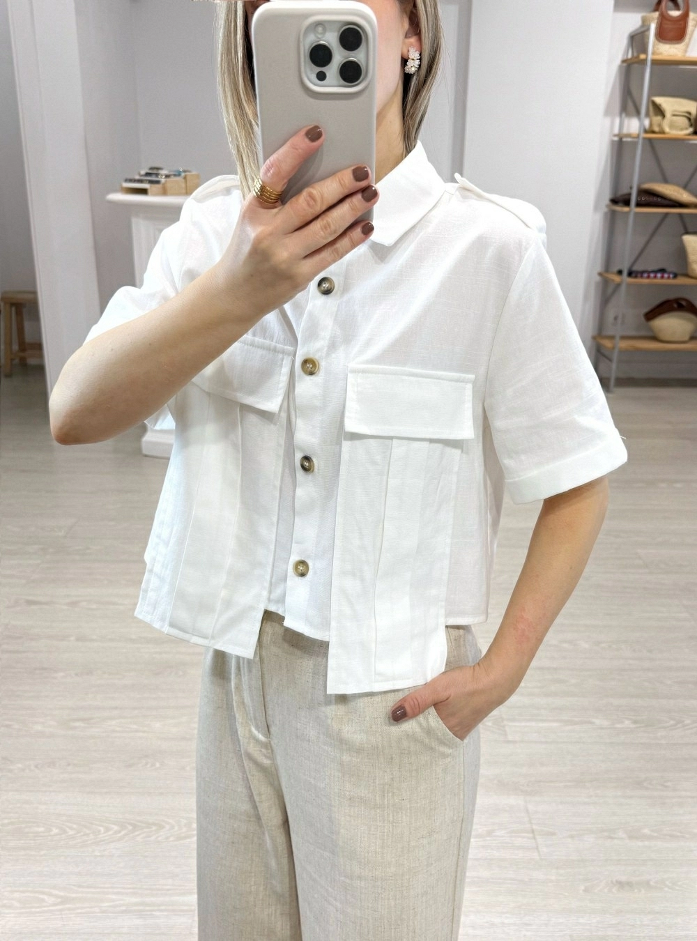 Camisa MC corta bolsillo largo Camisa MC corta bolsillo largo