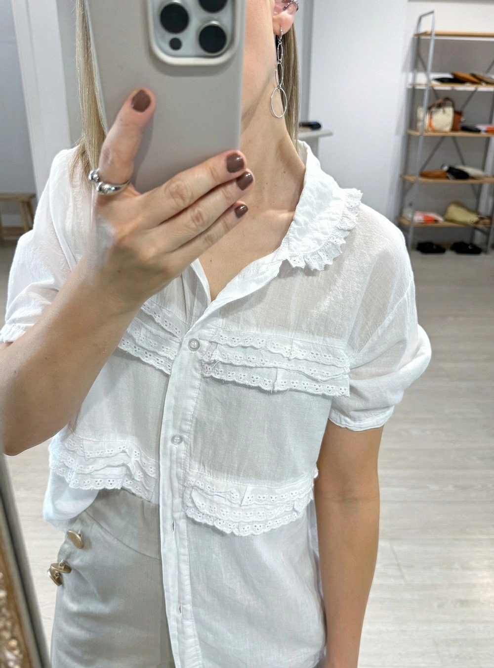 Camisa mc cuello bebe bordado