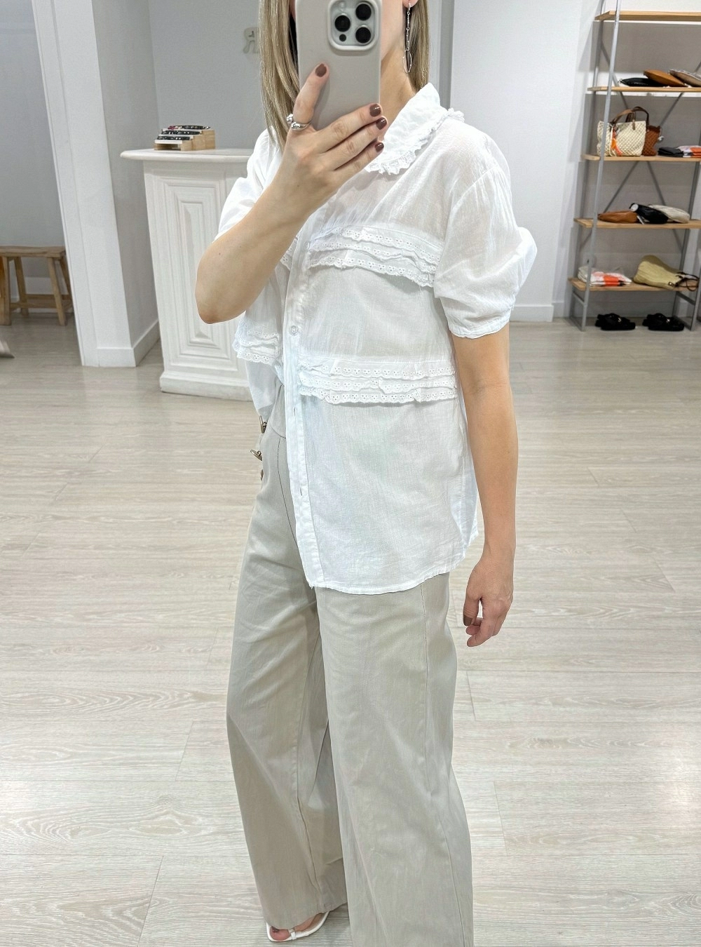 Camisa mc cuello bebe bordado
