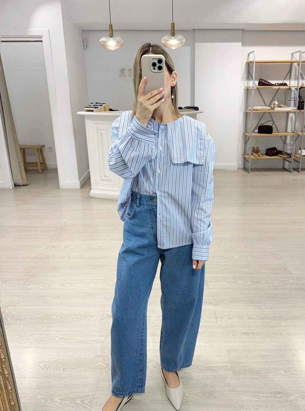 Camisa ml rayas volante