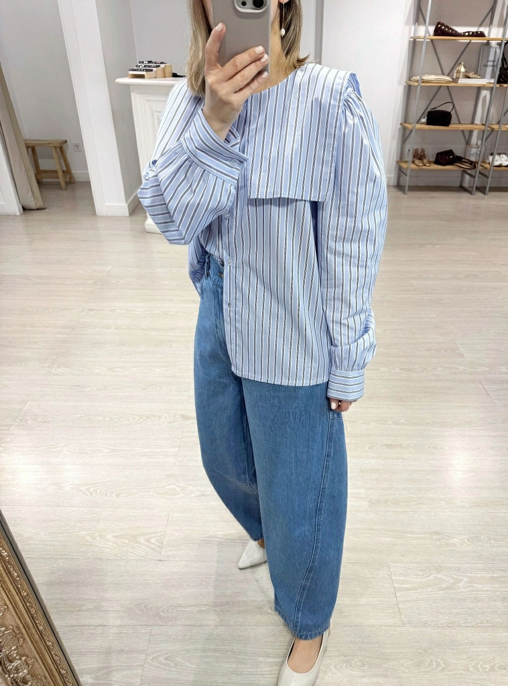 Camisa ml rayas volante