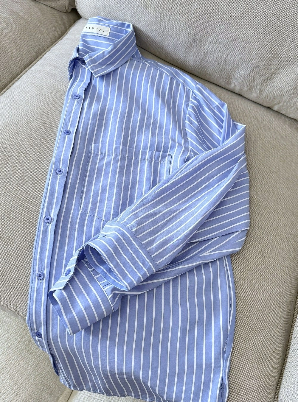 Camisa ml rayas y bolsillo Camisa ml rayas y bolsillo