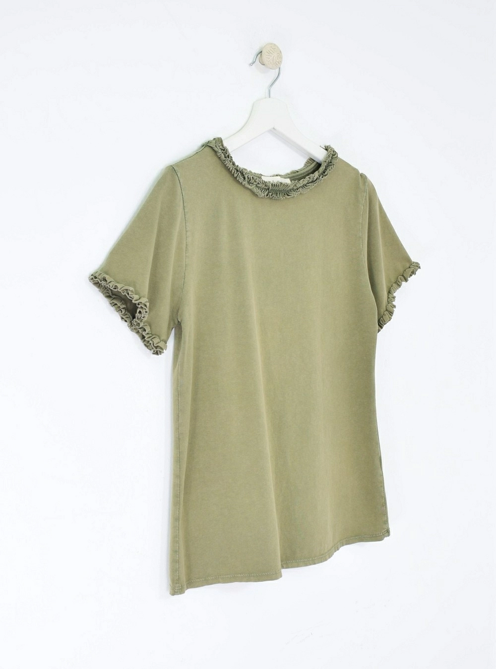 Camiseta mc bordes fruncidos