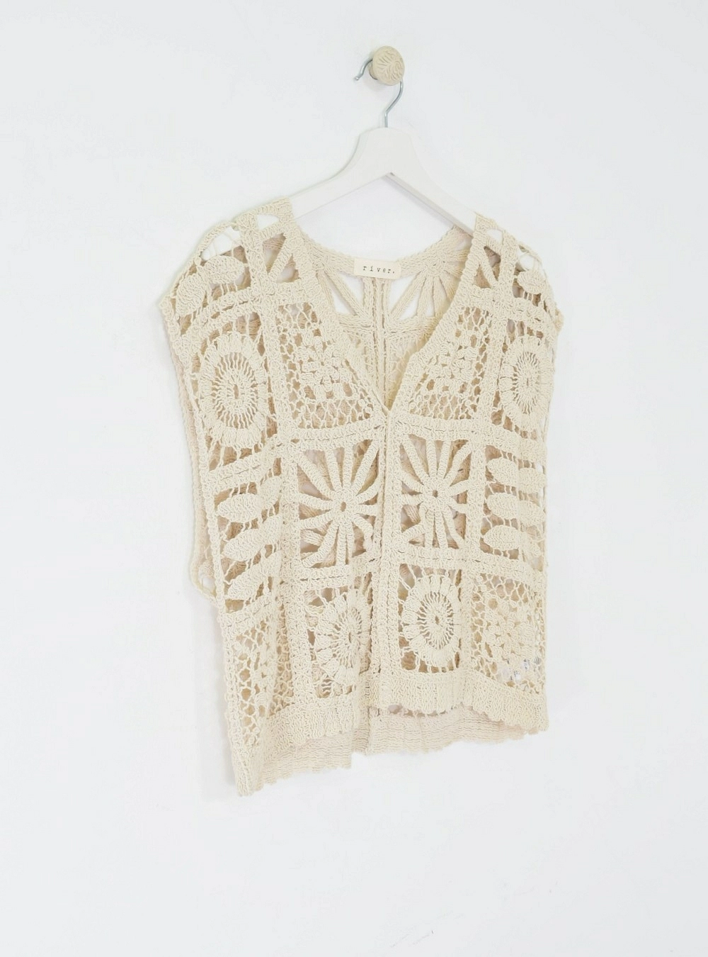 Chaleco crochet cuello V