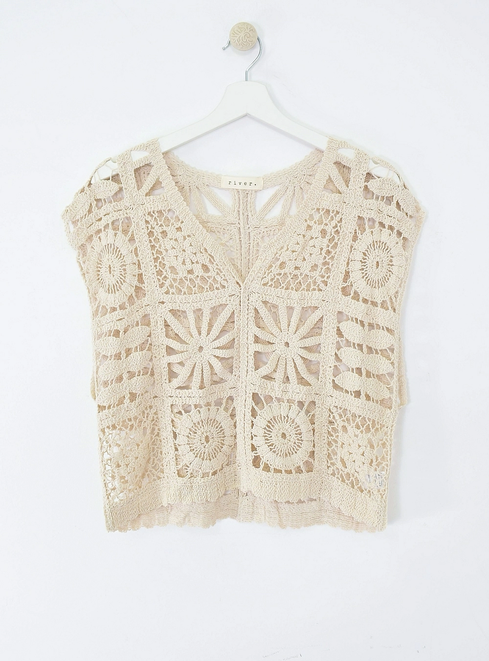 Chaleco crochet cuello V