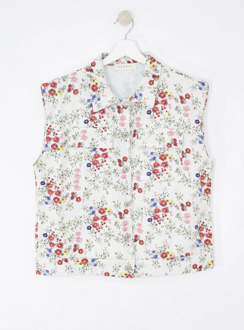 Chaleco estampado flores