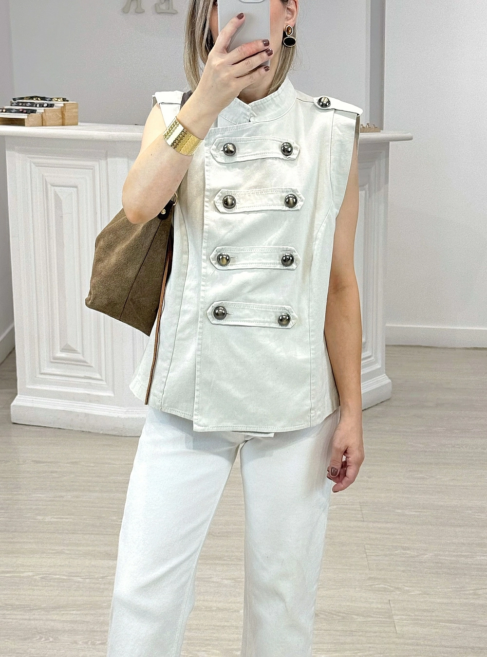 Chaleco liso doble boton