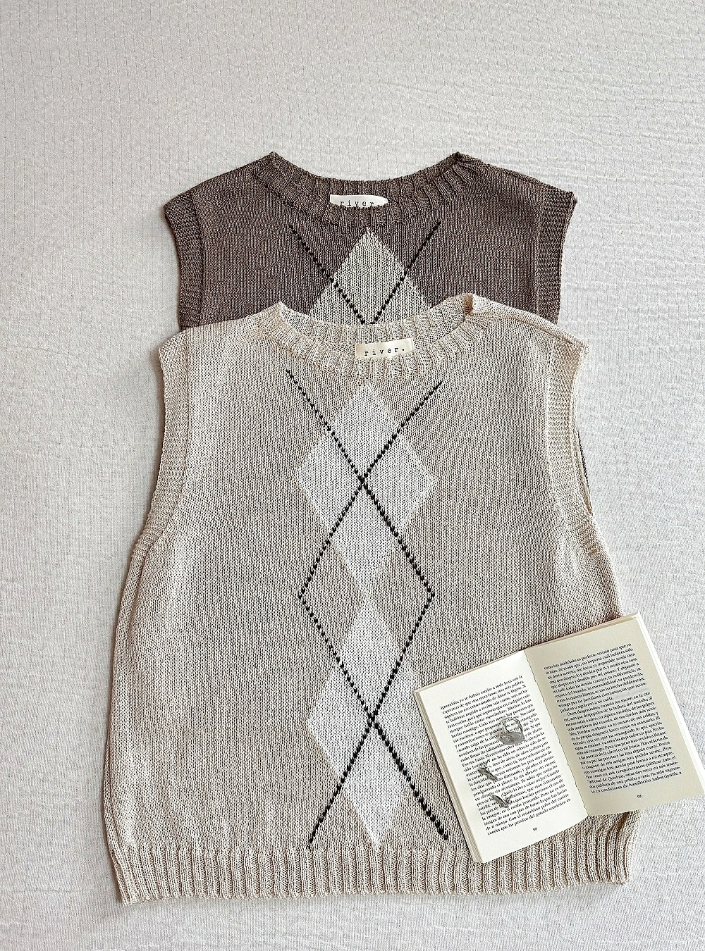 Chaleco punto estampado rombos